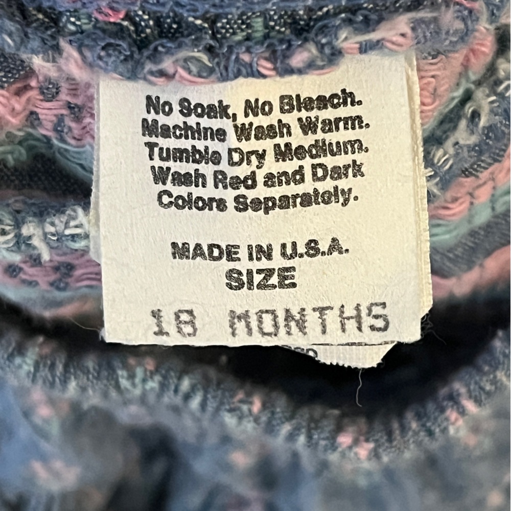 VINTAGE Oshkosh B'gosh Denim Ruffle Skirt and Matching Blouse Embroidered 18 Mos - Picture 10 of 13